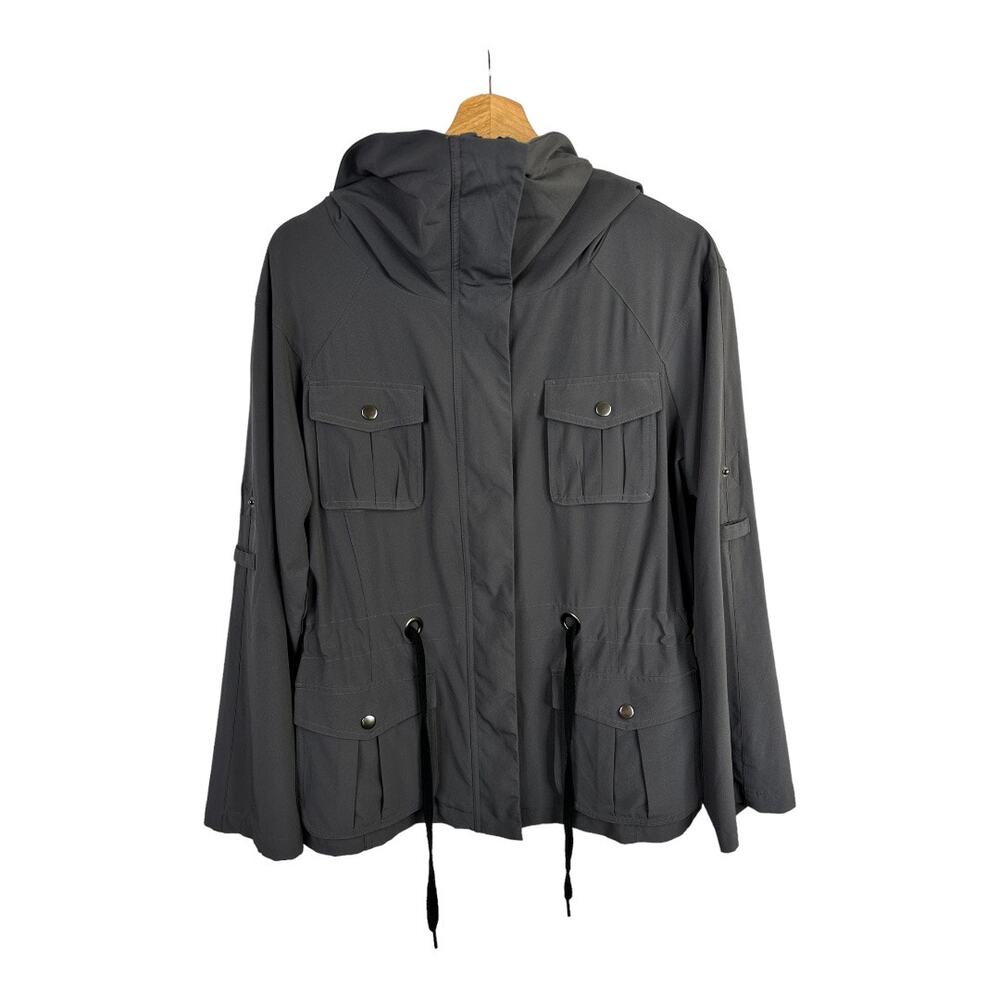 Soma Intimates Womens size Large Yoga Lightweight Utility Jacket Charcoal Gray